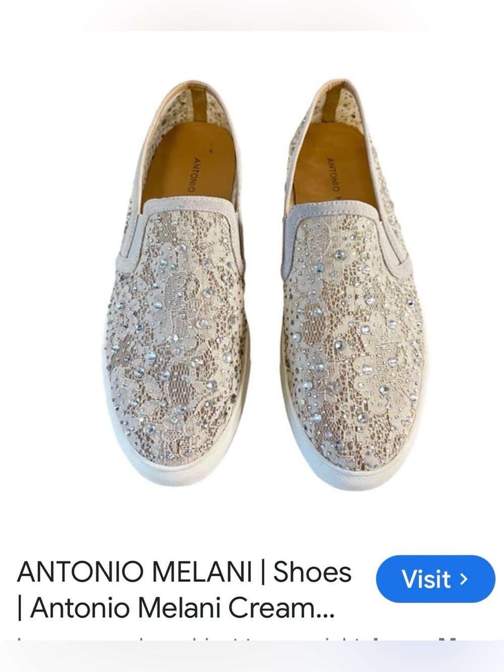 Antonio Melani Cream Garner
Lace Rhinestone Slip-On
Sneaker
$20